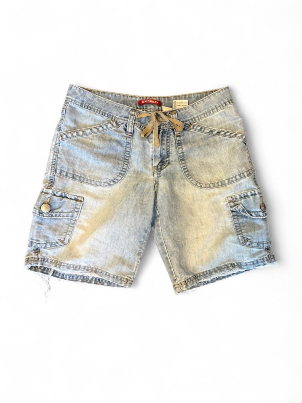 Union Bay Women’s Light Wash Denim Cargo Shorts, Size 3